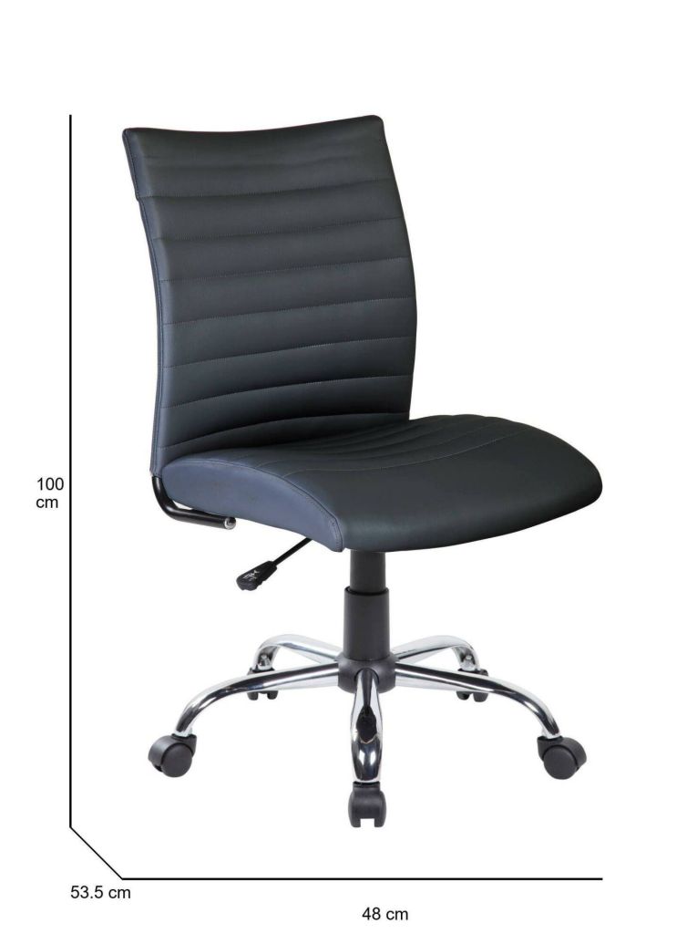 Sedia con ruote da ufficio in tessuto nera - Lia