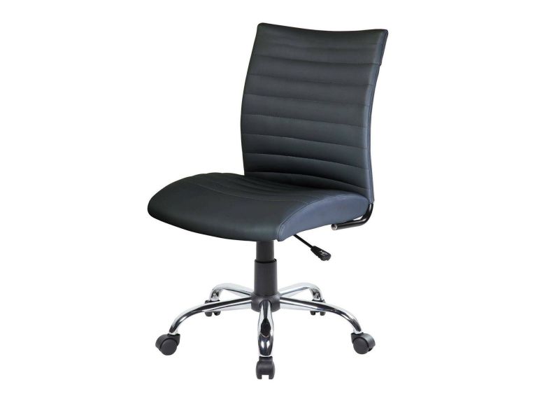 Sedia con ruote da ufficio in tessuto nera - Lia