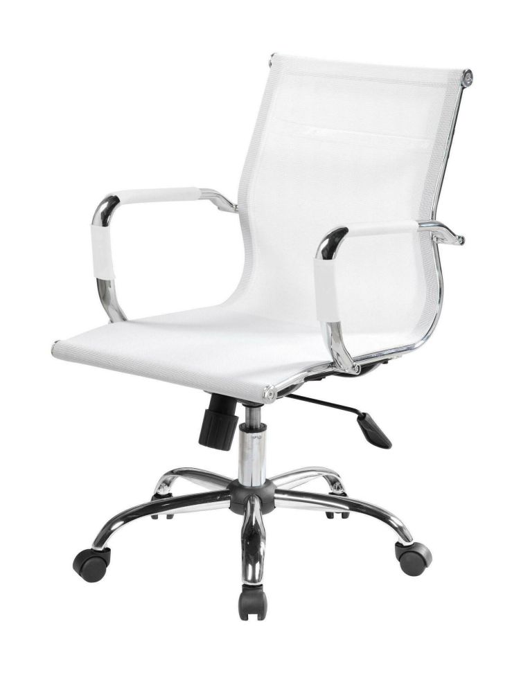 Sedia con ruote Dfrosi, Bianco, 62x54h92-102 cm