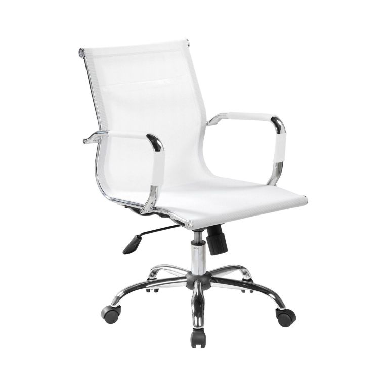 Sedia con ruote Dfrosi, Bianco, 62x54h92-102 cm