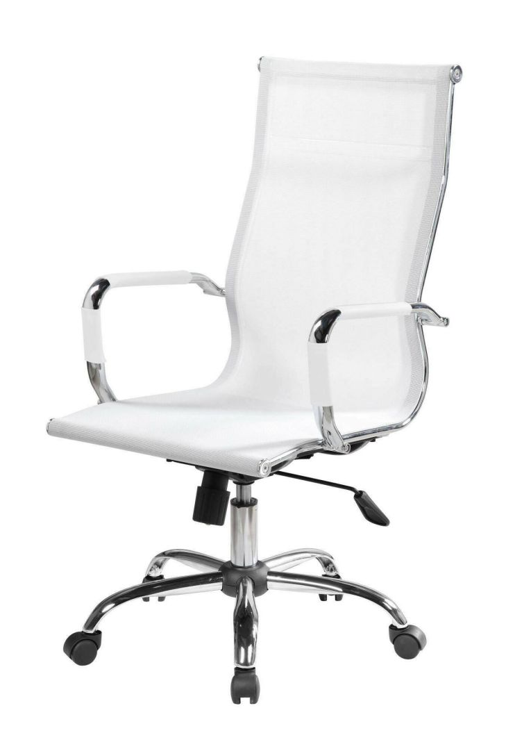 Sedia con ruote Dfrosi, Bianco, 63x54h106-116 cm