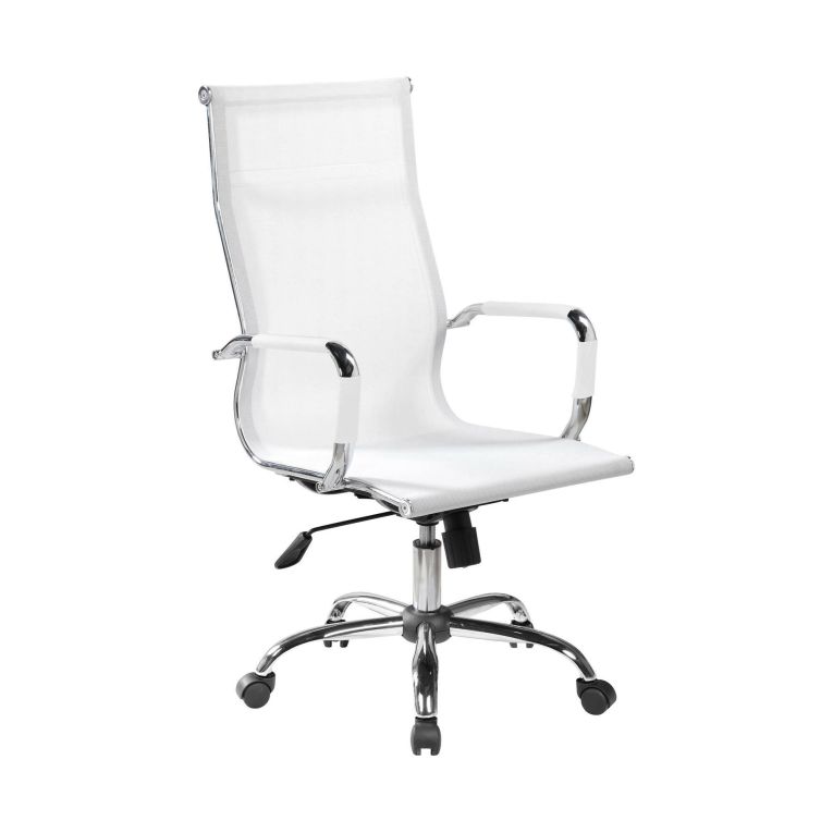 Sedia con ruote Dfrosi, Bianco, 63x54h106-116 cm
