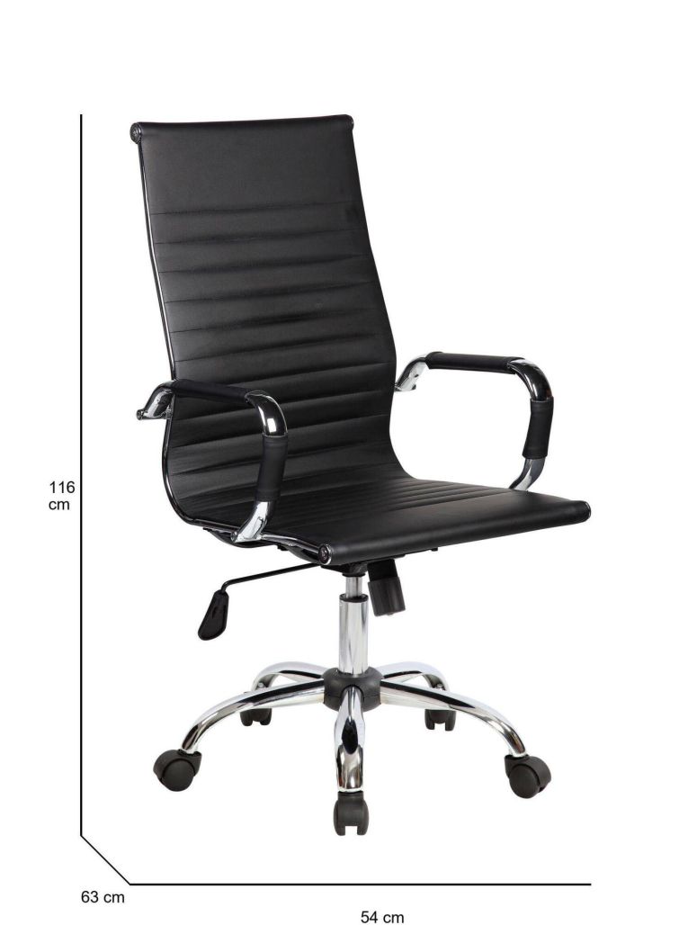 Sedia con ruote Disrae, Nero, 63x54h106-116 cm