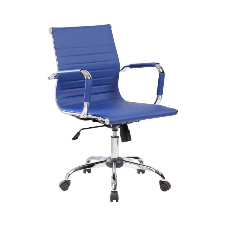 Sedia con ruote Dluis, Blu, 62x54h92-102 cm