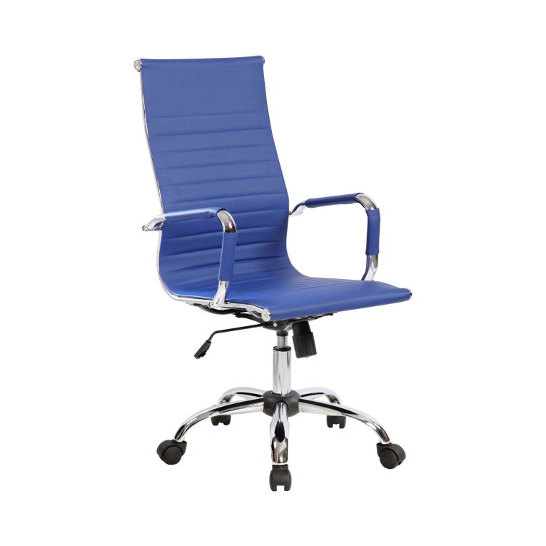 Sedia con ruote Dluis, Blu, 63x54h106-116 cm