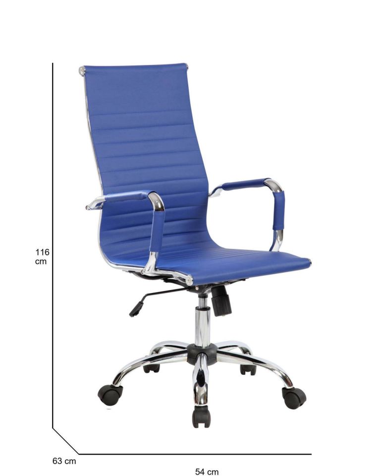 Sedia con ruote Dluis, Blu, 63x54h106-116 cm