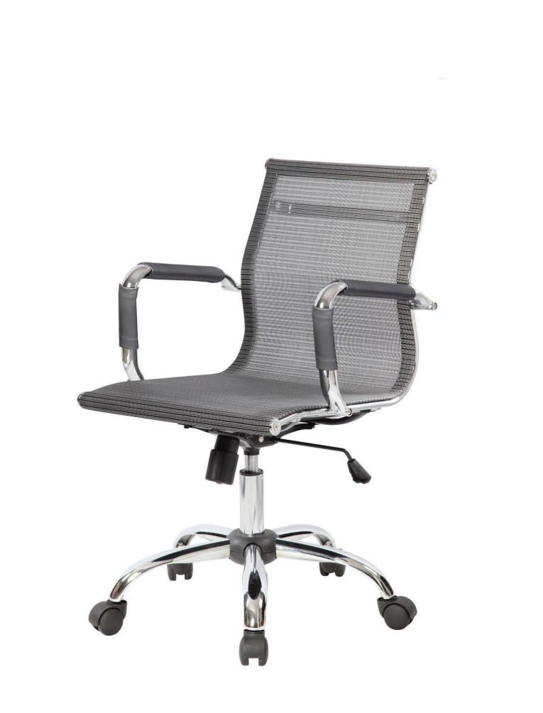 Sedia con ruote Dmannin, Grigio, 62x54h92-102 cm