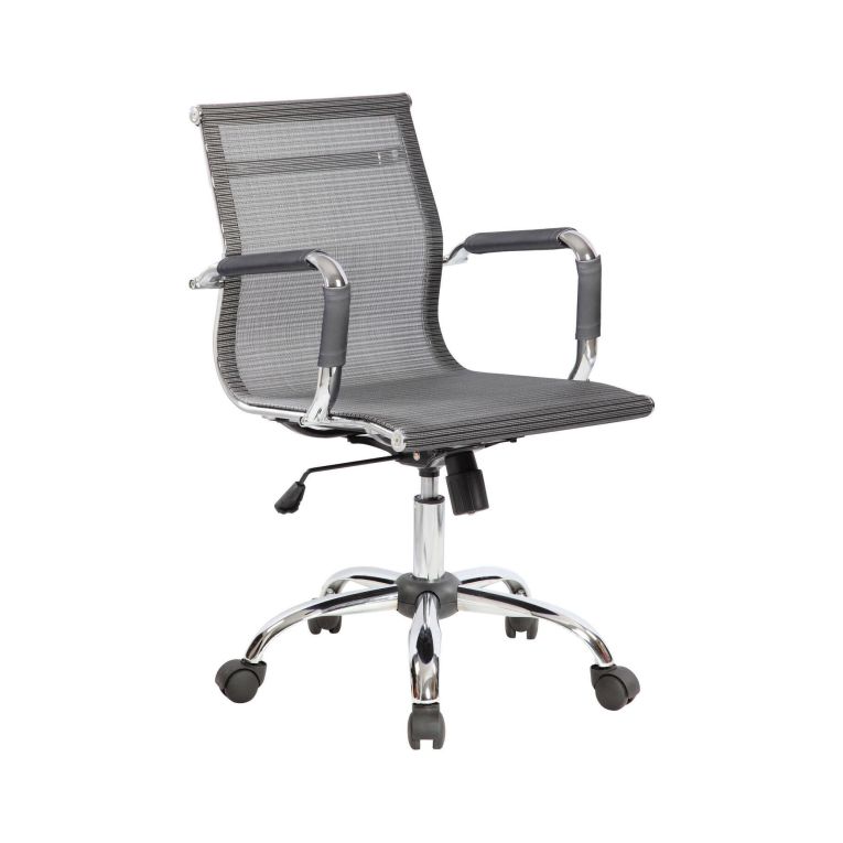 Sedia con ruote Dmannin, Grigio, 62x54h92-102 cm