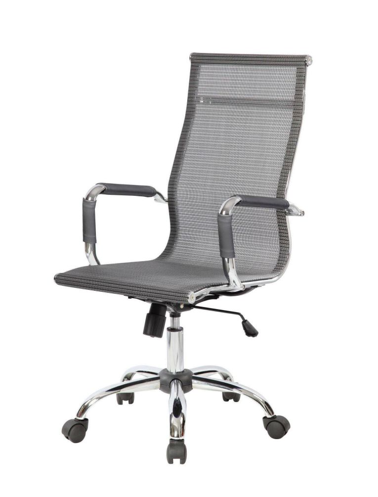Sedia con ruote Dmannin, Grigio, 63x54h106-116 cm