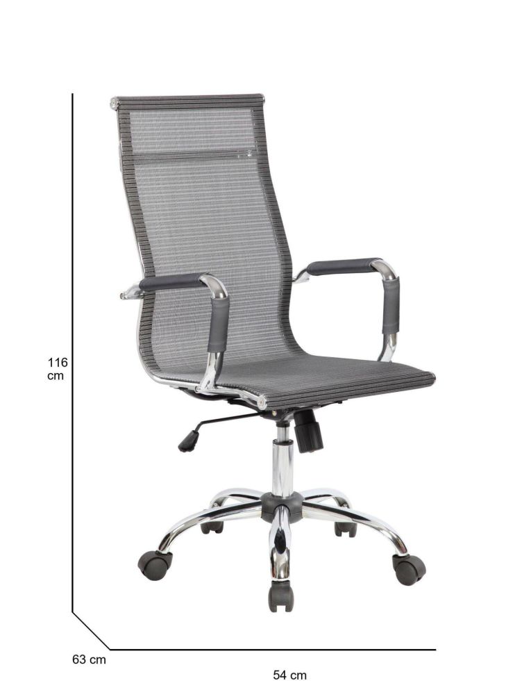 Sedia con ruote Dmannin, Grigio, 63x54h106-116 cm