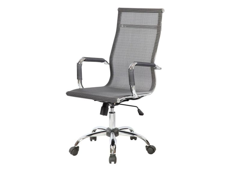 Sedia con Ruote Grigio Regolabile Imbottito, 5 Ruote - Traversone