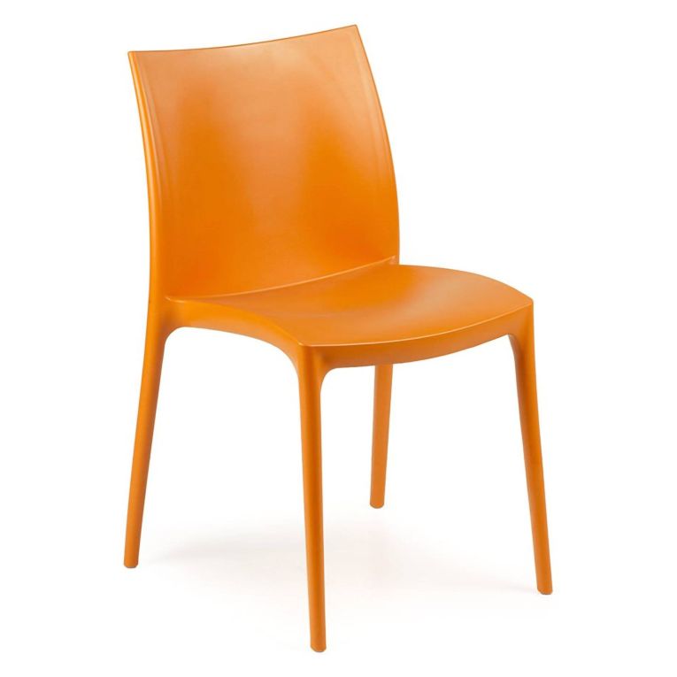 Sedia da Esterno Arancione una Sedia Impilabile, Peso Supportato 120 kg Made in Italy - Grover