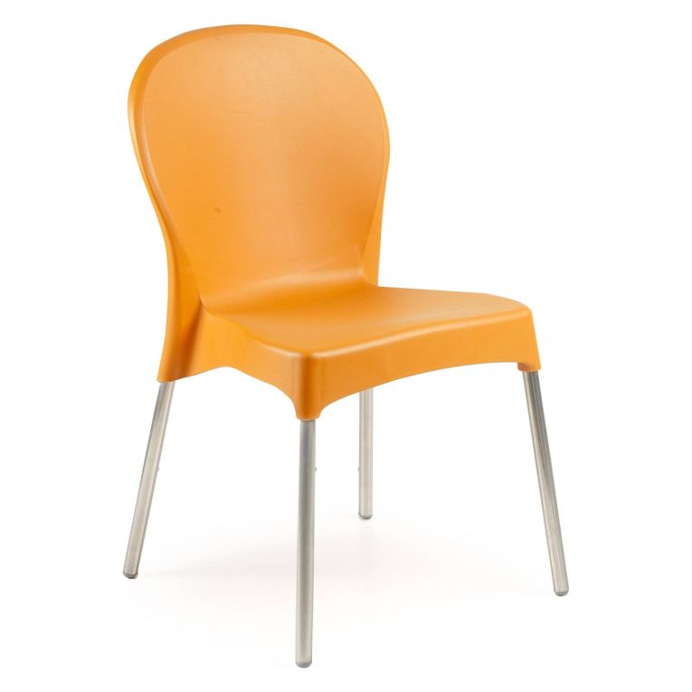 Sedia da Esterno Arancione una Sedia Impilabile, Peso Supportato 120 kg Made in Italy - Linder