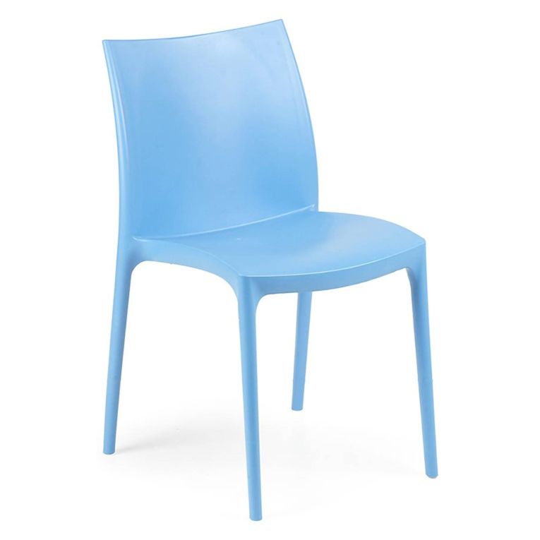 Sedia da Esterno Azzurro una Sedia Impilabile, Peso Supportato 120 kg Made in Italy - Grover