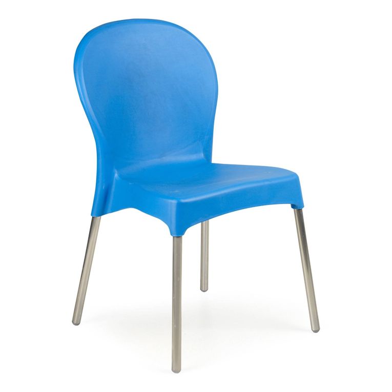 Sedia da Esterno Azzurro una Sedia Impilabile, Peso Supportato 120 kg Made in Italy - Linder