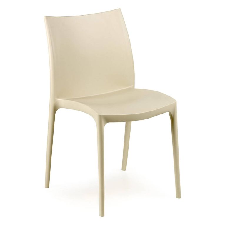 Sedia da Esterno Beige una Sedia Impilabile, Peso Supportato 120 kg Made in Italy - Grover