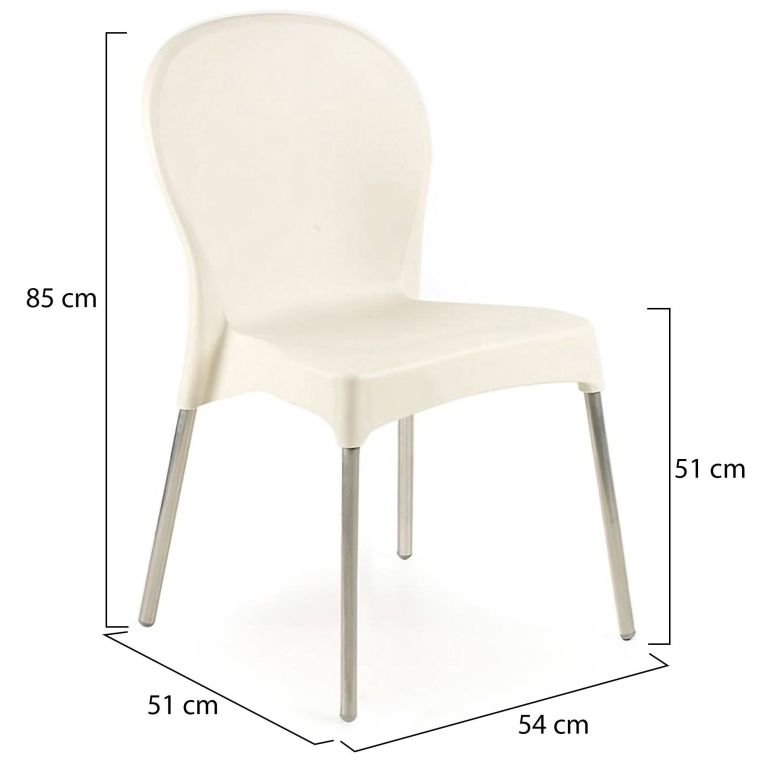 Sedia da Esterno Beige una Sedia Impilabile, Peso Supportato 120 kg Made in Italy - Linder