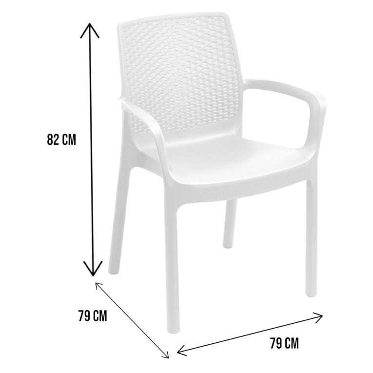 Sedia da Esterno Bianco 2 Sedie Impermeabile, Impilabile Made in Italy - Mattagga