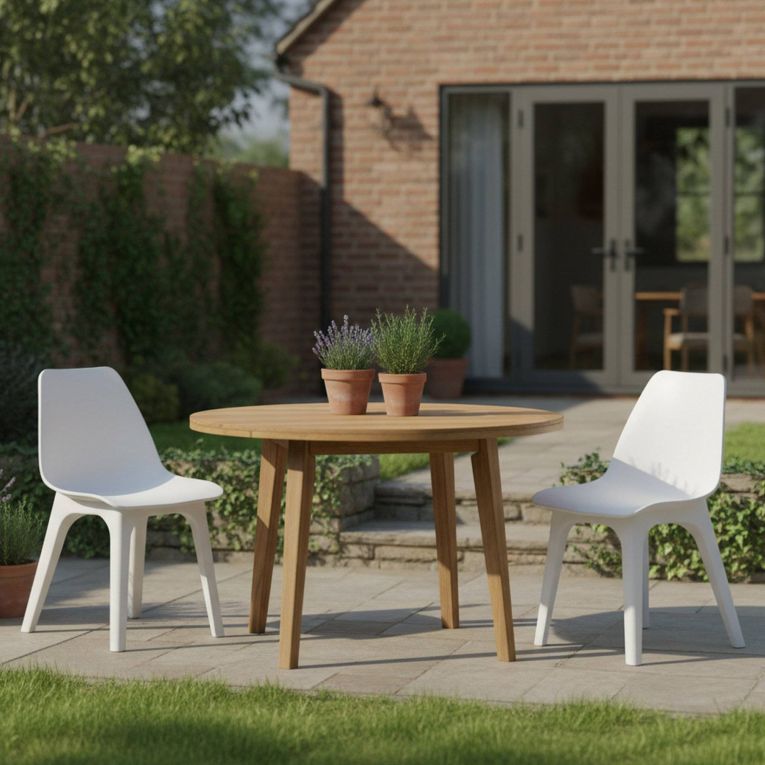 Sedia da Esterno Bianco 2 Sedie Peso Supportato 120 kg, Colore Seduta Bianco Made in Italy - Montivilla