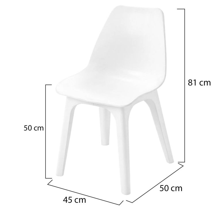 Sedia da Esterno Bianco 2 Sedie Peso Supportato 120 kg, Colore Seduta Bianco Made in Italy - Montivilla