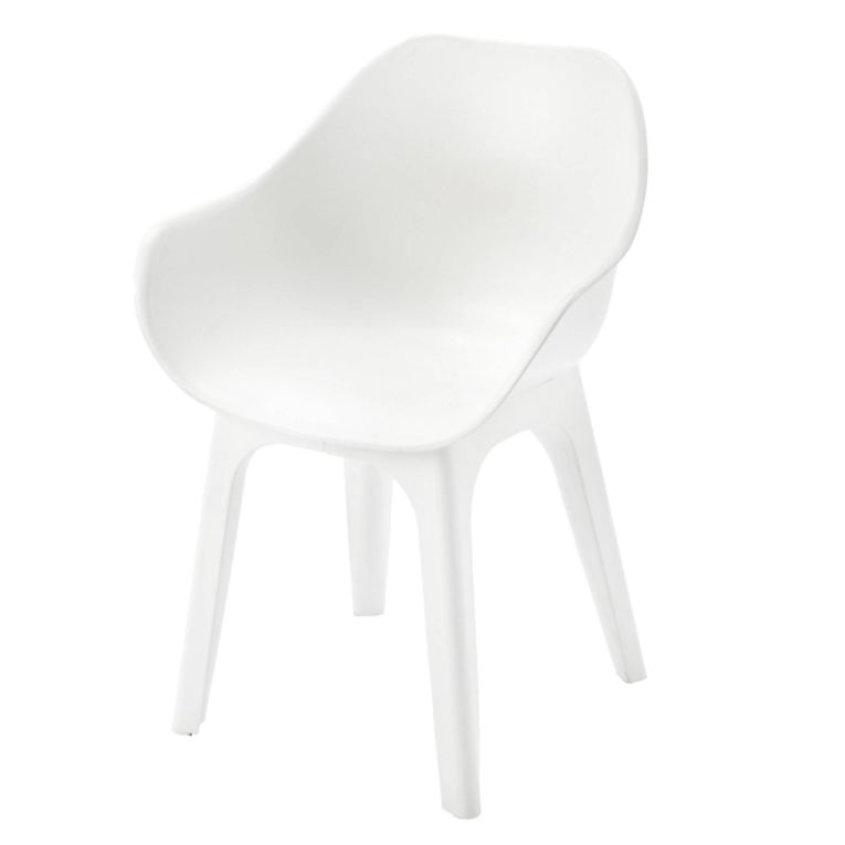 Sedia da Esterno Bianco una Sedia Braccioli, Peso Supportato 120 kg Made in Italy - Wesconnett