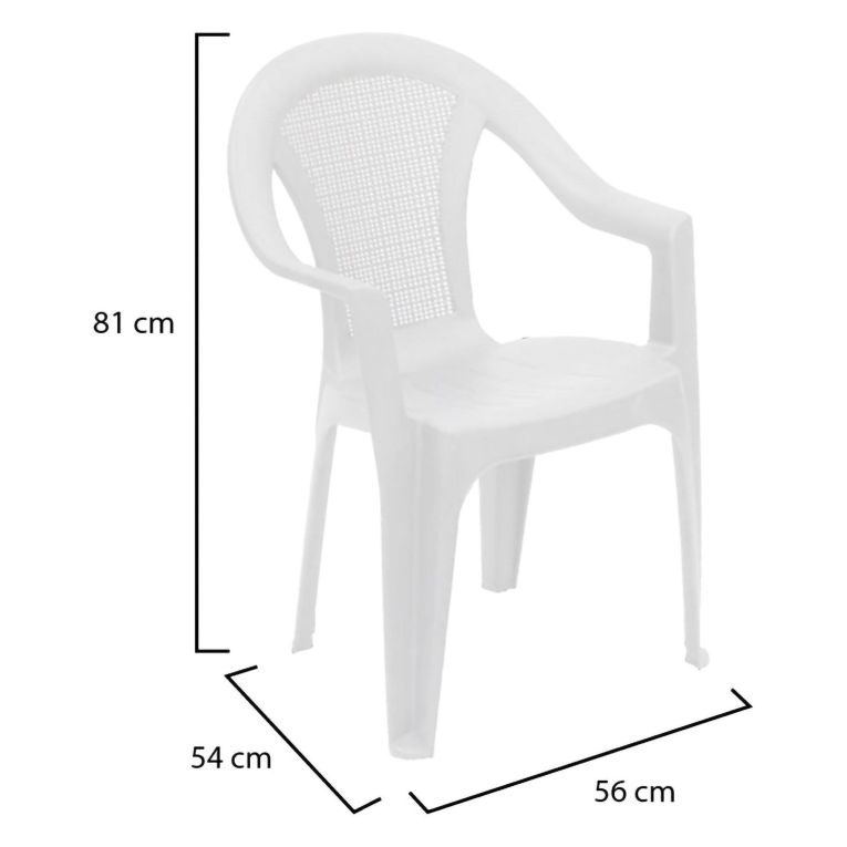 Sedia da Esterno Bianco una Sedia Impilabile, Braccioli - Serchion