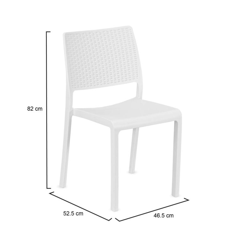 Sedia da Esterno Bianco una Sedia Impilabile, Colore Seduta Bianco - Revo