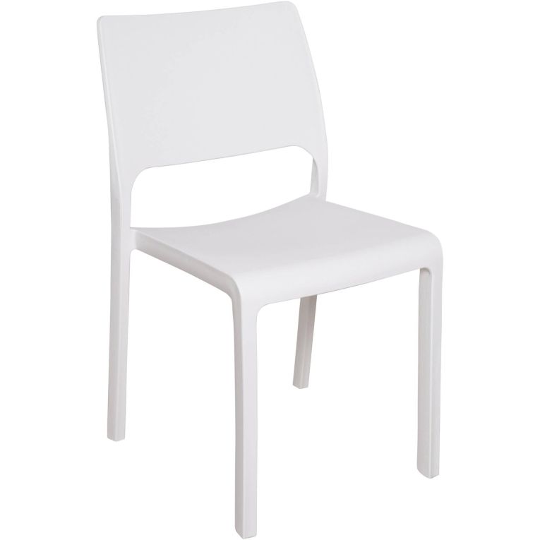 Sedia da Esterno Bianco una Sedia Impilabile, Peso Supportato 120 kg - Cereseto