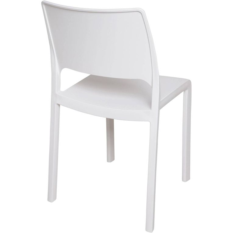 Sedia da Esterno Bianco una Sedia Impilabile, Peso Supportato 120 kg - Cereseto