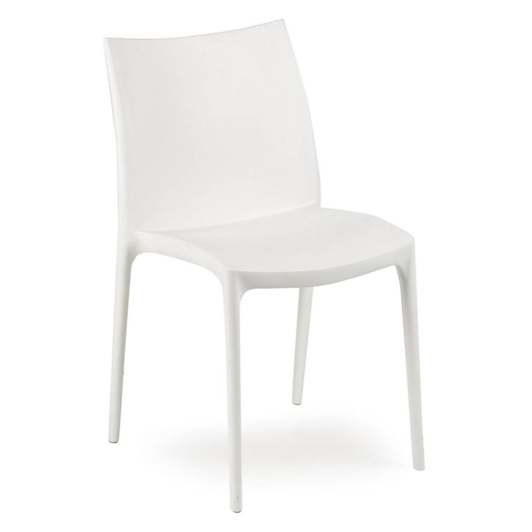 Sedia da Esterno Bianco una Sedia Impilabile, Peso Supportato 120 kg Made in Italy - Grover