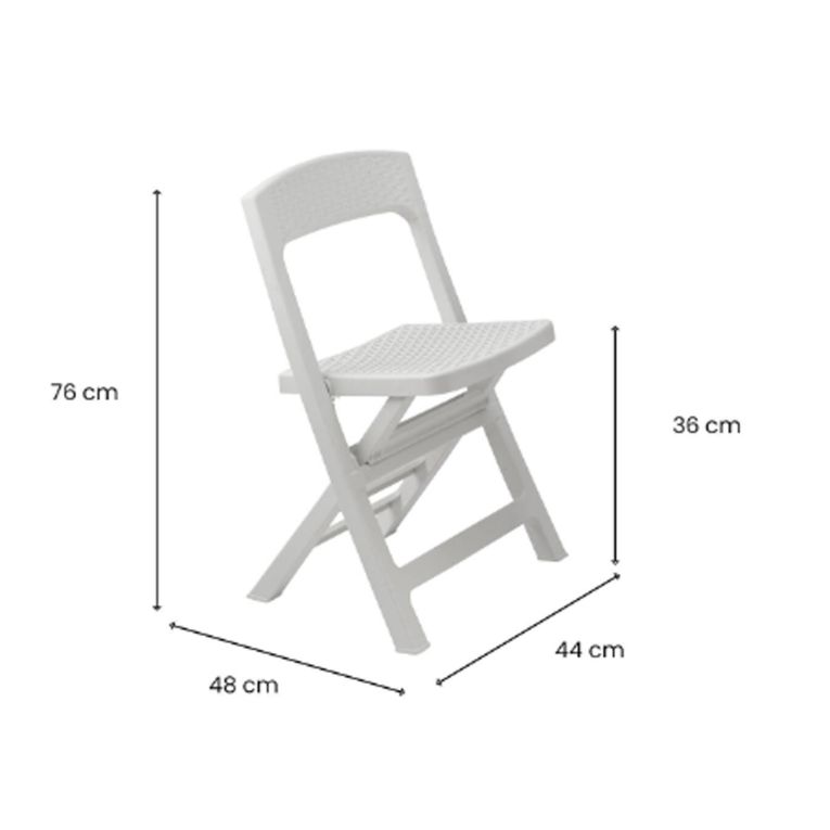 Sedia da Esterno Bianco una Sedia Pieghevole, Colore Seduta Bianco - Sanzeno