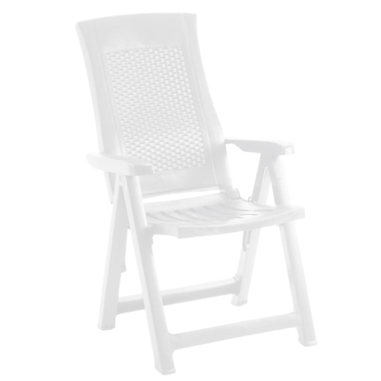 Sedia da Esterno Bianco una Sedia Schienale Reclinabile, Multiposizione Made in Italy - Alburni