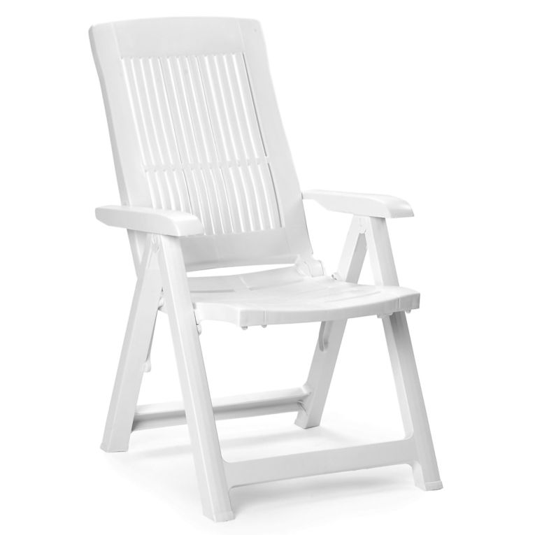 Sedia da Esterno Bianco una Sedia Schienale Reclinabile, Multiposizione Made in Italy - Dozier