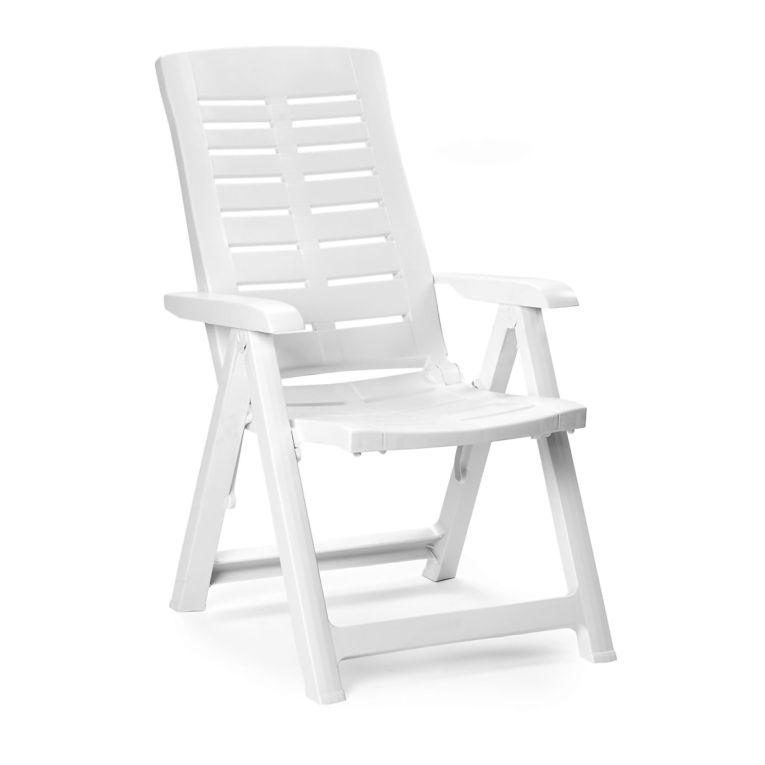 Sedia da Esterno Bianco una Sedia Schienale Reclinabile, Multiposizione Made in Italy - Halsell