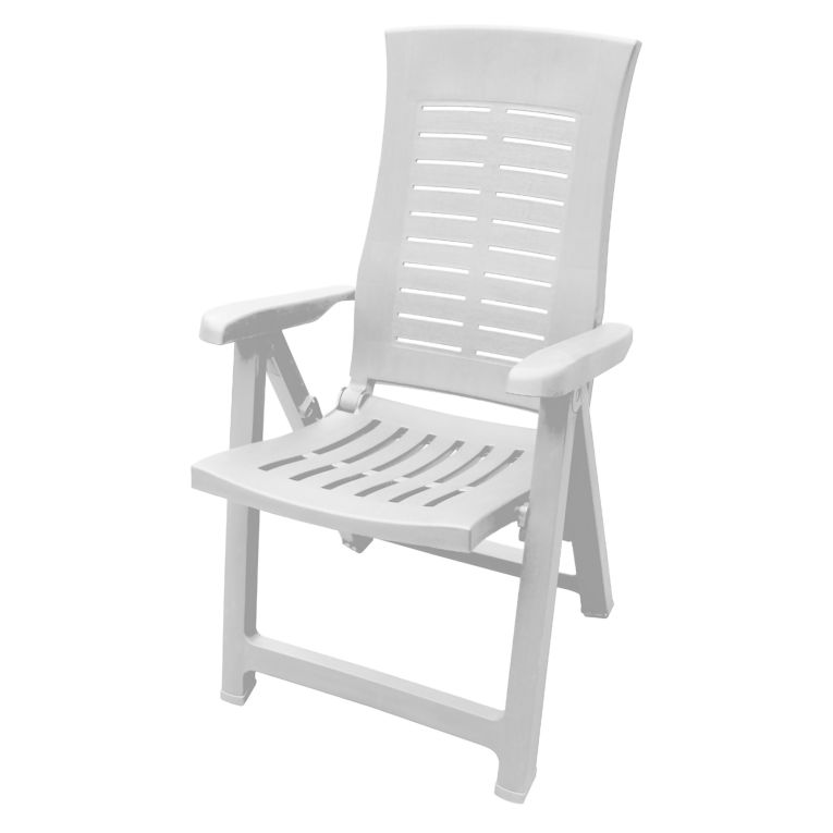 Sedia da Esterno Bianco una Sedia Schienale Reclinabile, Multiposizione Made in Italy - Rhump