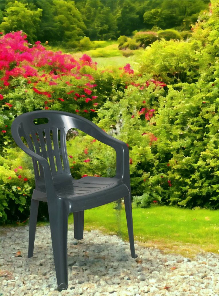 Sedia da esterno Bisceglie, Seduta da giardino, Sedia per tavolo da pranzo, Poltrona outdoor, 100 % Made in Italy, 56x55h78 cm, Verde