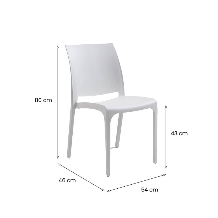 Sedia da esterno Camo, 54x46 h80 cm, Bianco