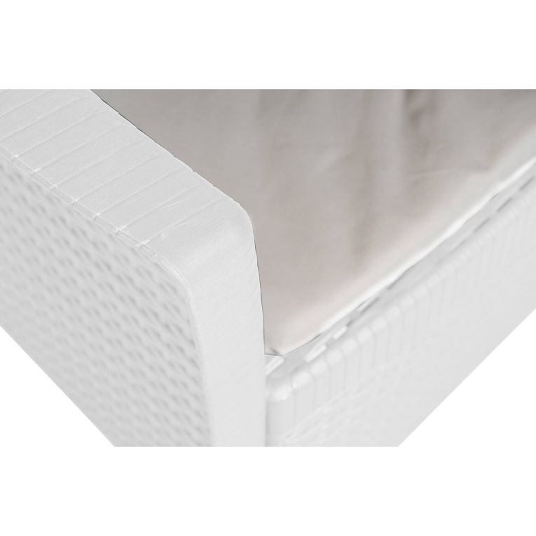 Sedia da esterno Como, Seduta da giardino, Poltrona outdoor effetto rattan, 100 % Made in Italy, 60x58h89 cm, Bianco