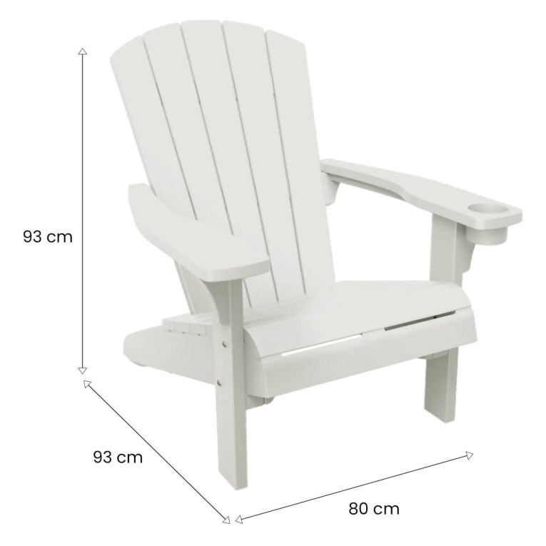 Sedia da esterno Creston, 80x93 h93 cm, Bianco