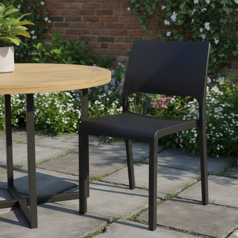 Sedia da esterno design impilabile antracite - Cereseto