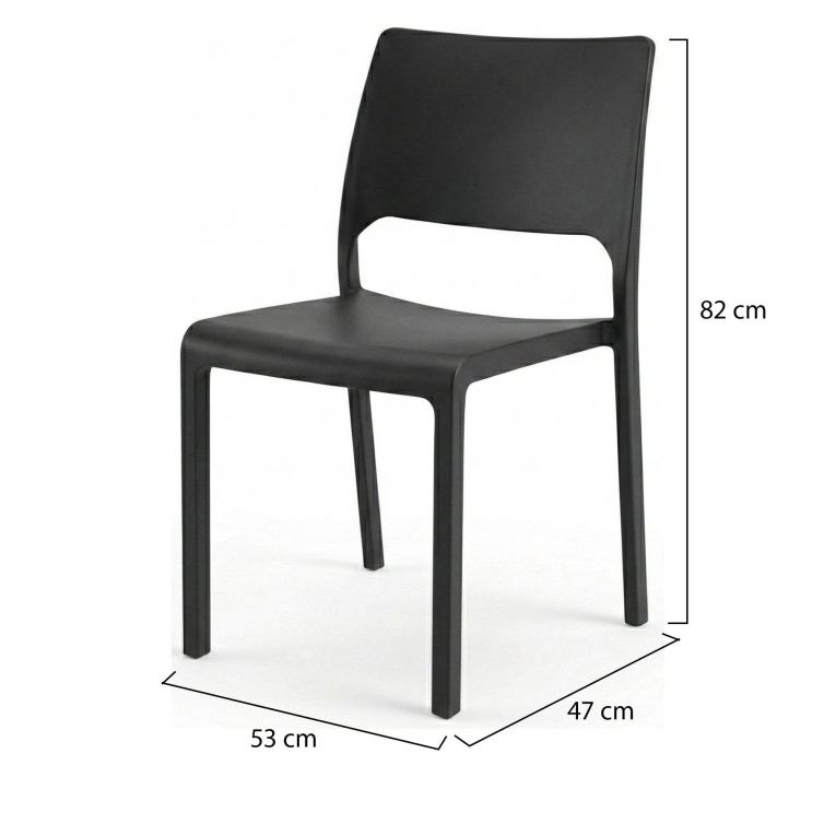 Sedia da esterno design impilabile antracite - Cereseto