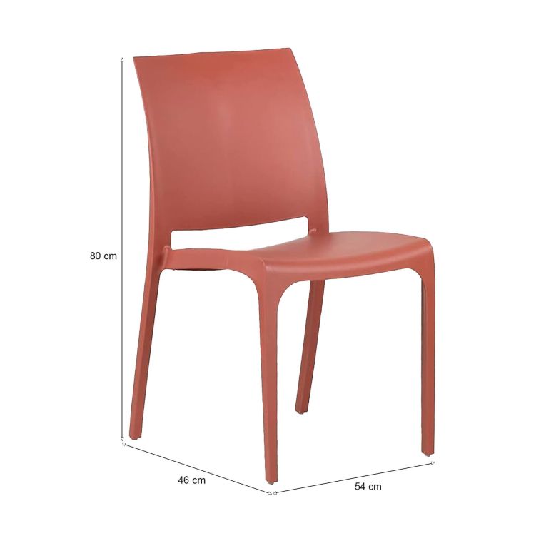 Sedia da esterno Dventurin, Seggiola da giardino, Seduta outdoor multiuso, Panchina da giardino, Made in Italy, 54x46 h80 cm, Rosa