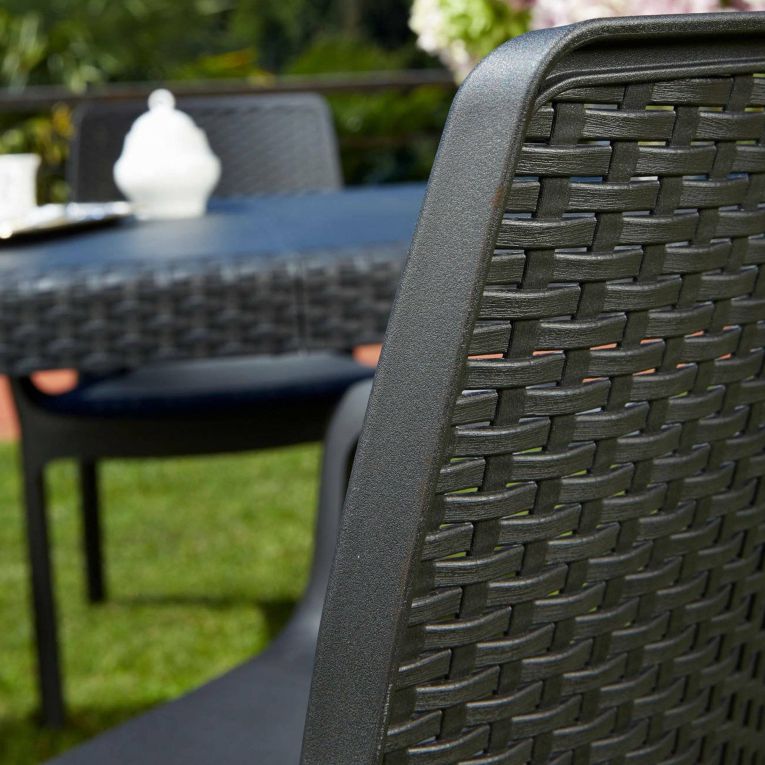 Sedia da esterno elegante impilabile antracite - Asha