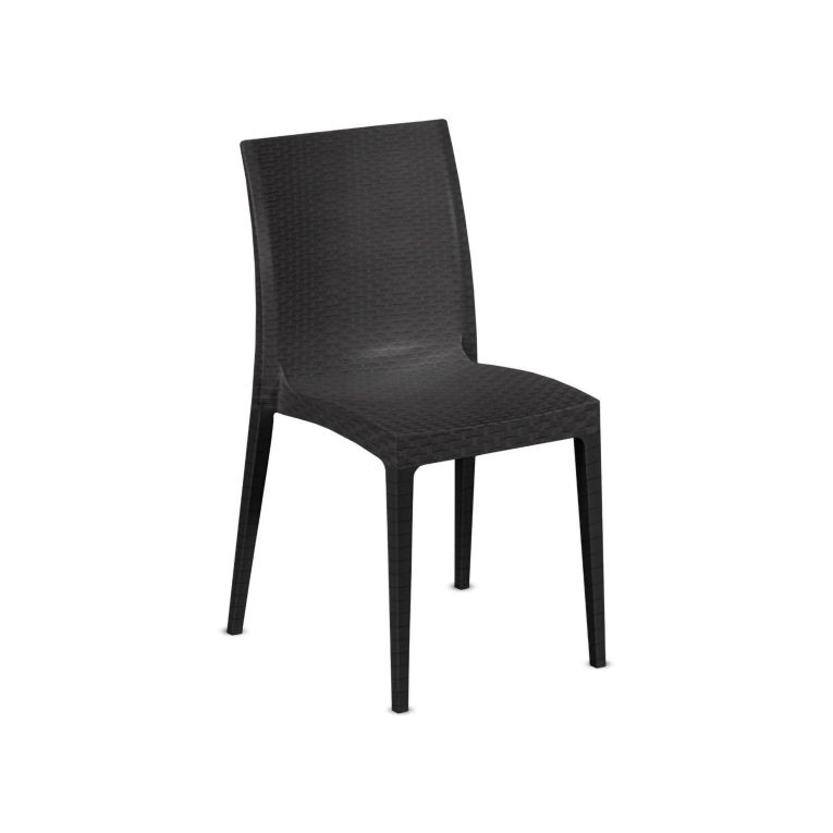 Sedia da esterno Fiano, Sedia outdoor salvaspazio, Impilabile e leggera, Perfetta per giardini e verande, Made in Italy, 42x48 h81 cm, Antracite