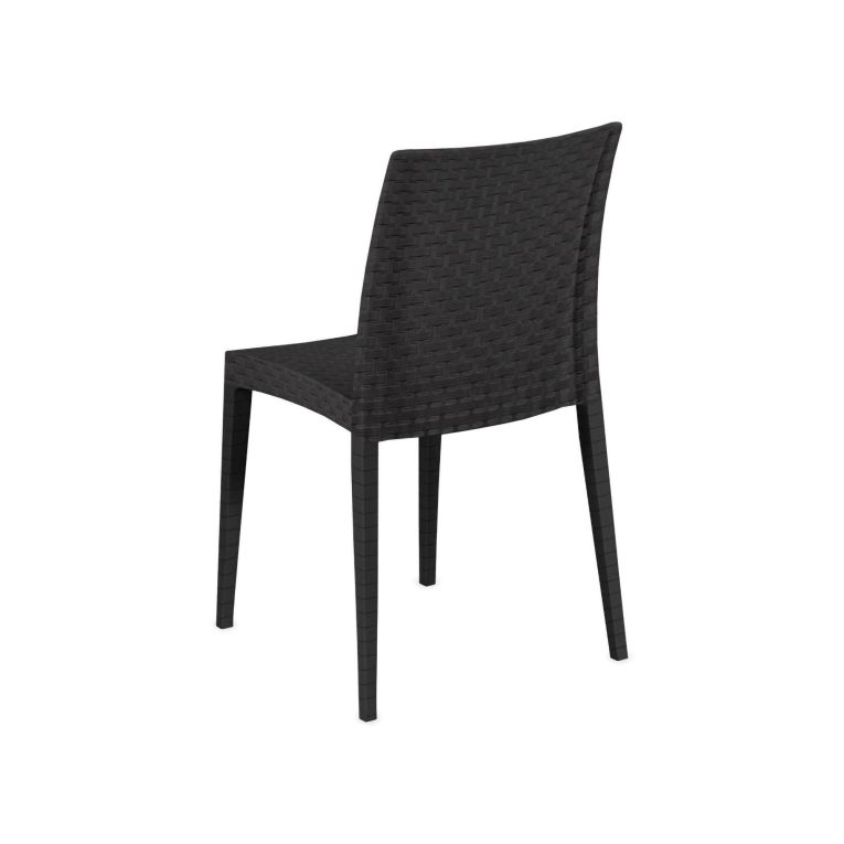 Sedia da esterno Fiano, Sedia outdoor salvaspazio, Impilabile e leggera, Perfetta per giardini e verande, Made in Italy, 42x48 h81 cm, Antracite