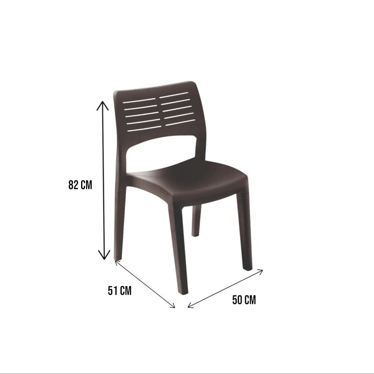 Sedia da esterno Gaeta, Seduta da giardino, Sedia per tavolo da pranzo, Poltrona outdoor, 100 % Made in Italy, 50x51h82 Cm, Antracite