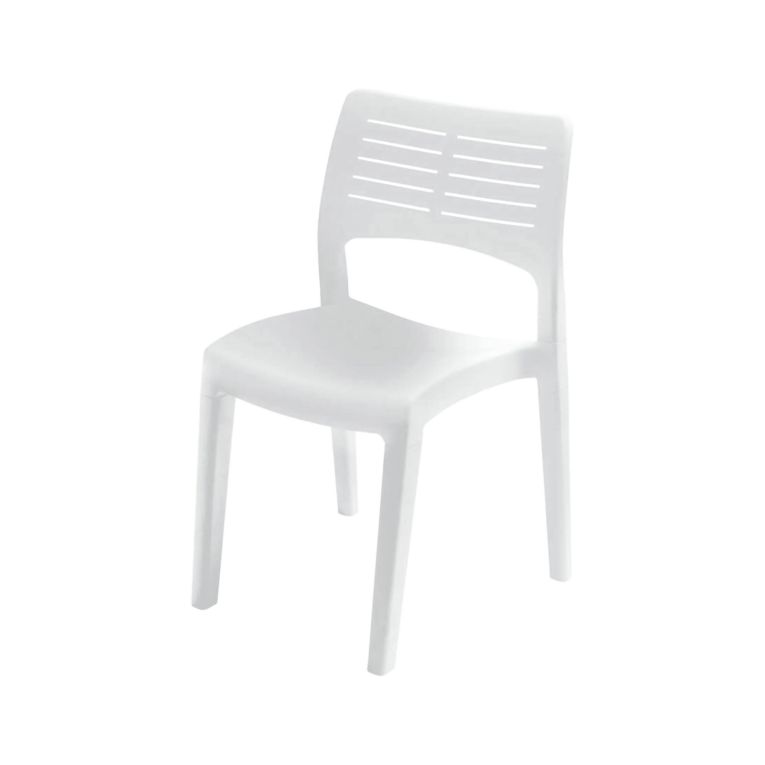 Sedia da esterno Gaeta, Seduta da giardino, Sedia per tavolo da pranzo, Poltrona outdoor, 100 % Made in Italy, 50x51h82 Cm, Bianco
