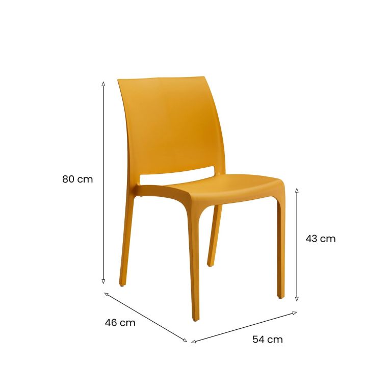 Sedia da Esterno Giallo una Sedia Impilabile, Peso Supportato 110 kg Made in Italy - Camo