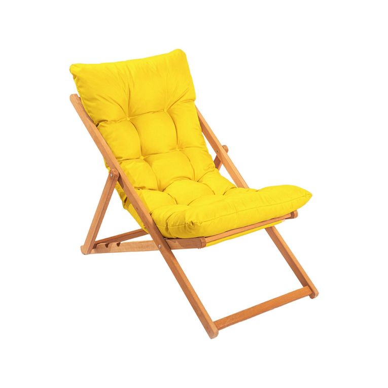 Sedia da Esterno Giallo una Sedia Schienale Reclinabile, Imbottito - Coghinass