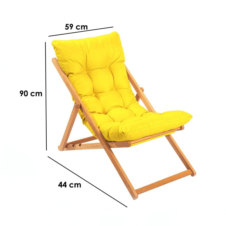 Sedia da Esterno Giallo una Sedia Schienale Reclinabile, Imbottito - Coghinass